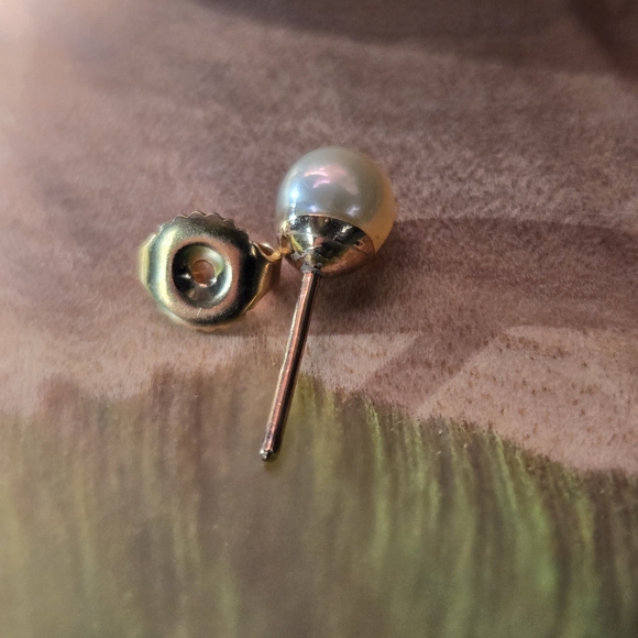 Vintage jaymark jewelry pearl earrings with gold studs - Picture 4 of 12